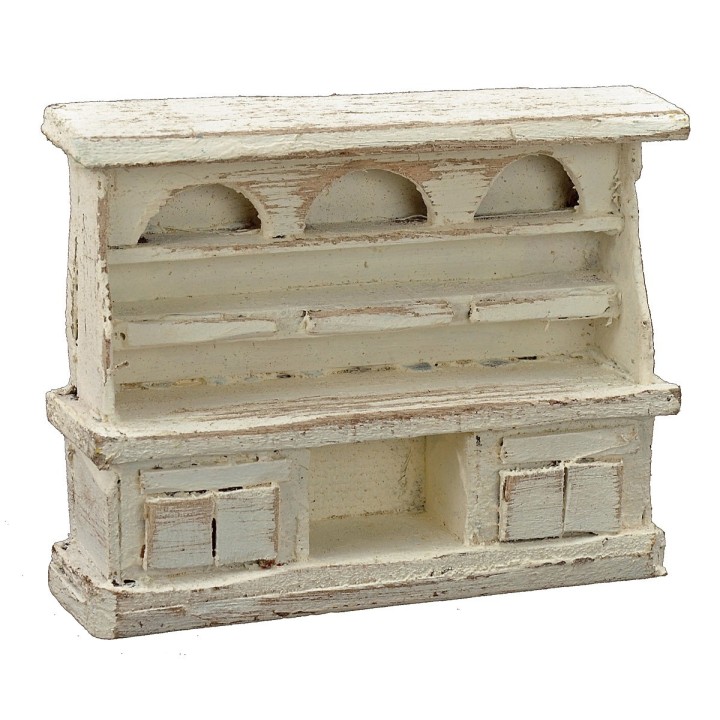 Aparador de madera blanqueada cm 9x2,5x7,5 h