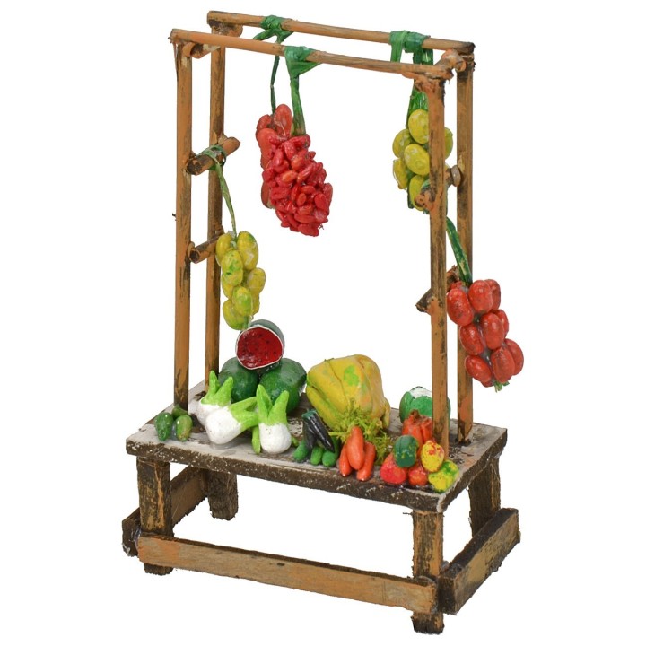 Puesto con frutas y verduras cm 9,5x5x15 h
