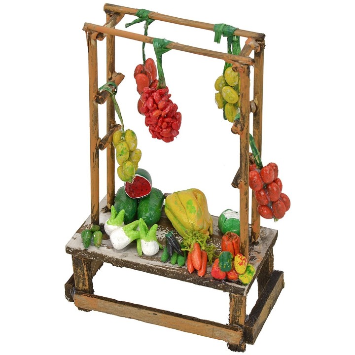 Puesto con frutas y verduras cm 9,5x5x15 h