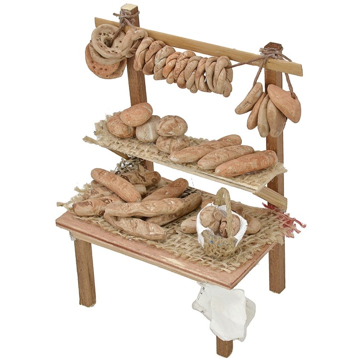 Stall with bread and friselle cm 8,5x6x12,2 h