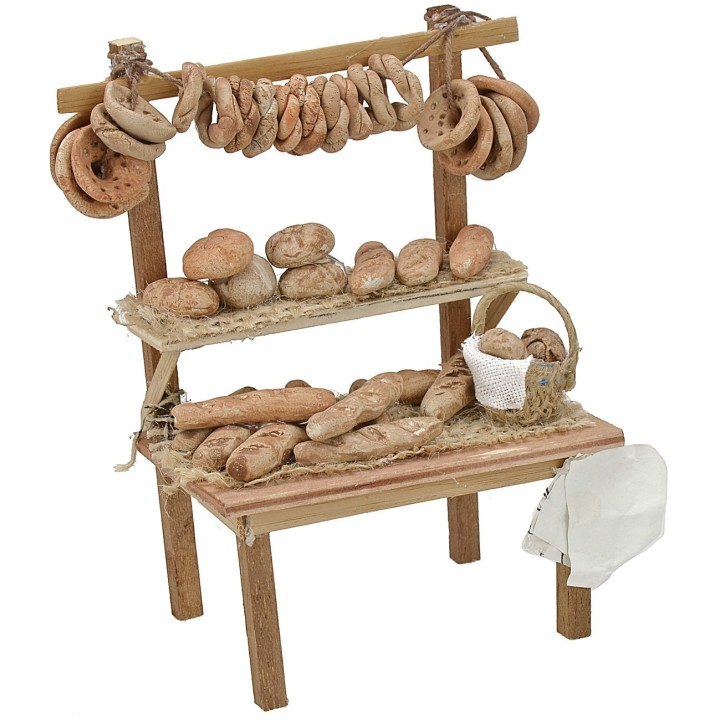 Bancarella con pane e friselle cm 8,5x6x12,2 h