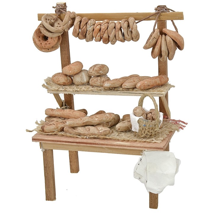Stall with bread and friselle cm 8,5x6x12,2 h