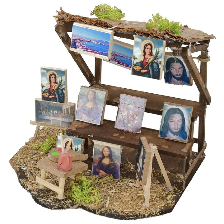 Exhibition of paintings with stall cm 16,3x13,5x15 h