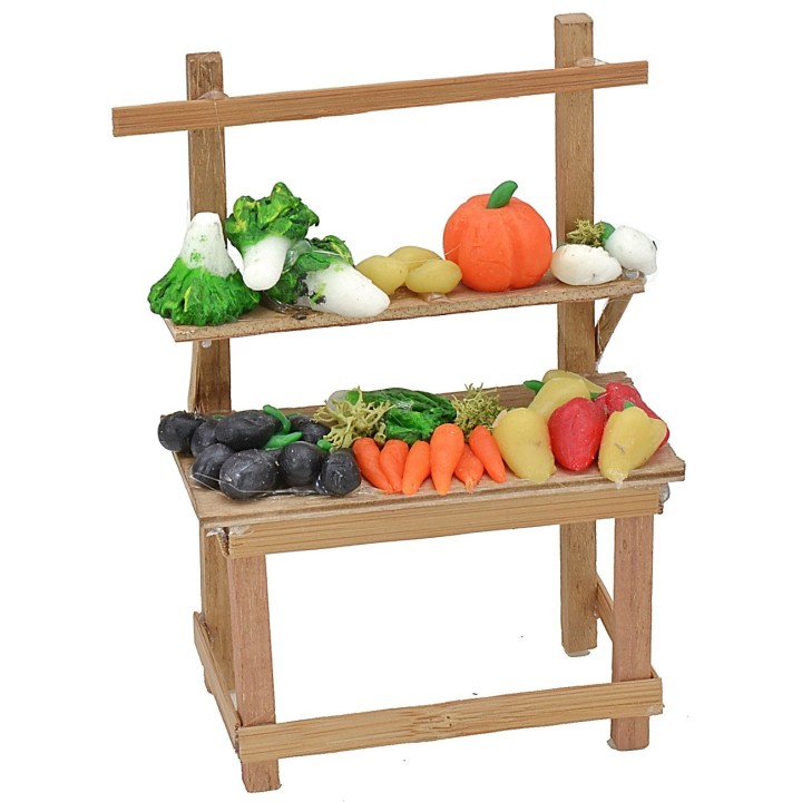 Bancarella con verdure cm 9,2x5,5x13 h