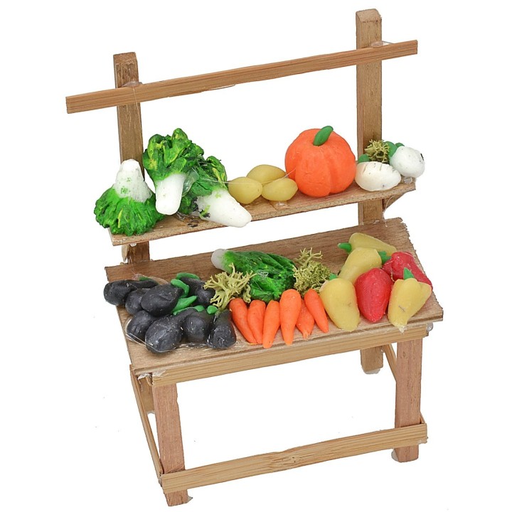 Bancarella con verdure cm 9,2x5,5x13 h