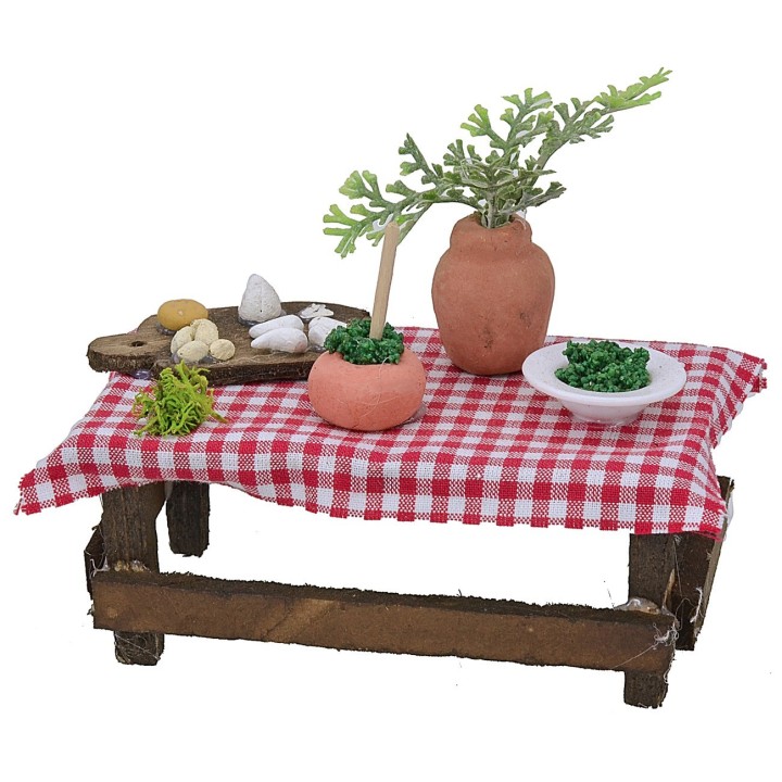 Tavolo con pesto cm 9,8x5,6x4 h