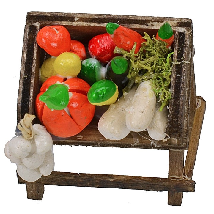 Market stall with vegetables cm 4x2,7x4,2 h