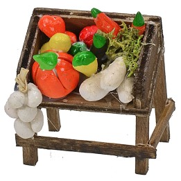Market stall with vegetables cm 4x2,7x4,2 h