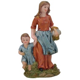 Woman with child cm 15 in resin