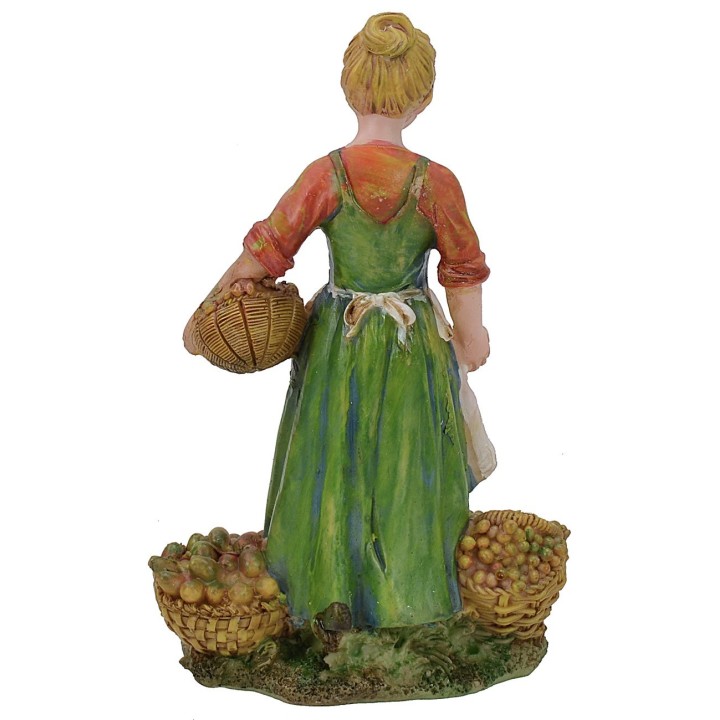 Vendedora de frutas y verduras de 15 cm en resina