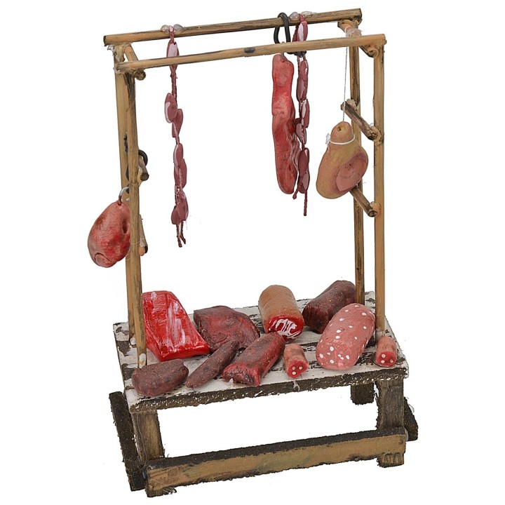 Puesto con carne y embutidos cm 9,5x5x15 h