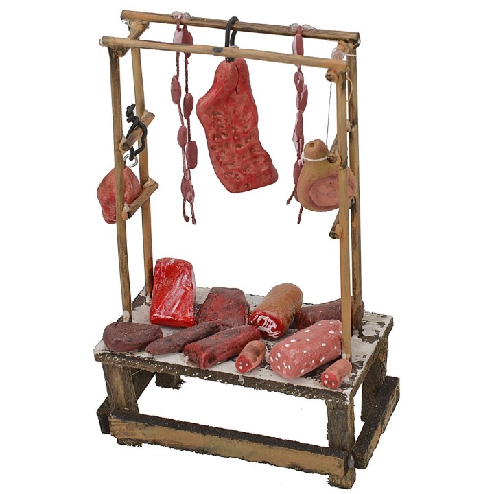 Stall with meat and cured meats cm 9,5x5x15 h