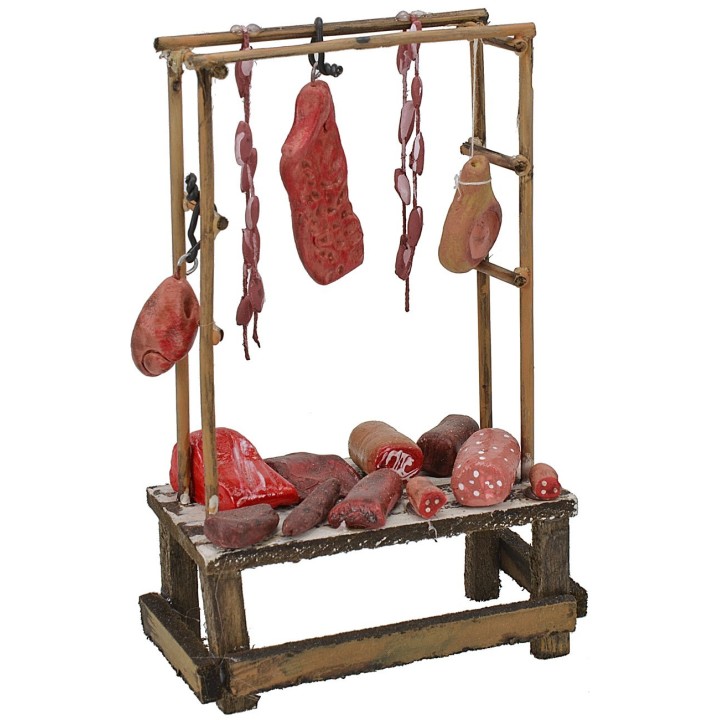 Puesto con carne y embutidos cm 9,5x5x15 h