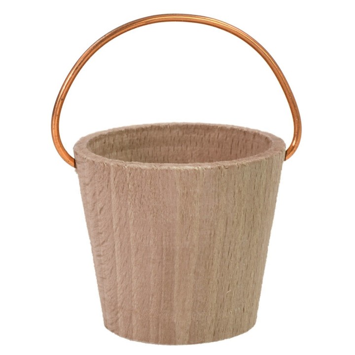 Secchio di legno con manico in rame per statue 20-24 cm