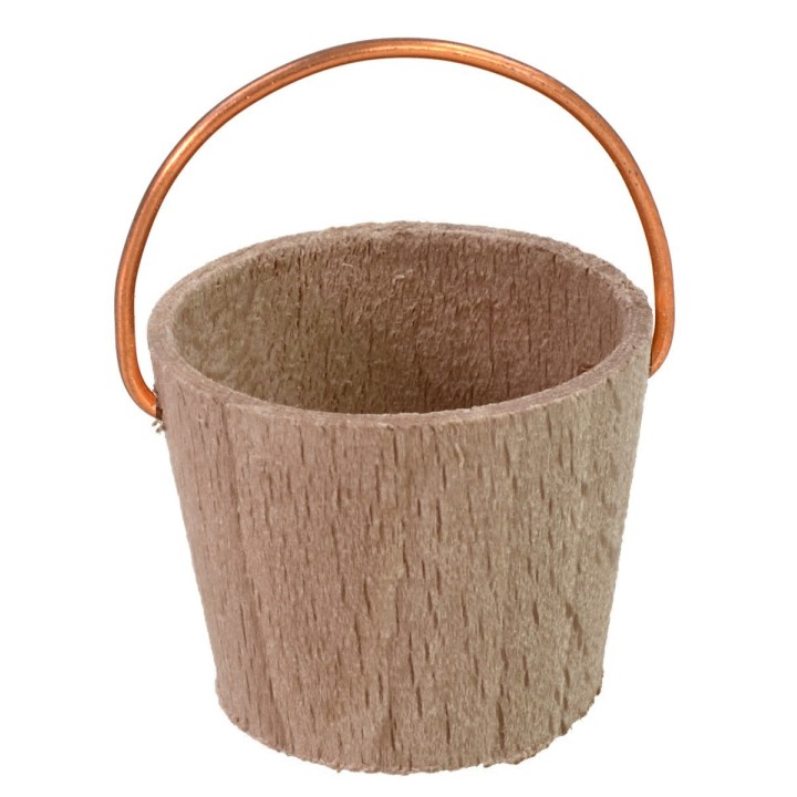 Wooden bucket with copper handle for statues 11-15 cm