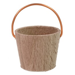 Cubo de madera con mango de cobre para estatuas de 11-15 cm