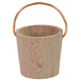 Cubo de madera con asa de cobre para estatuas de 8-10 cm