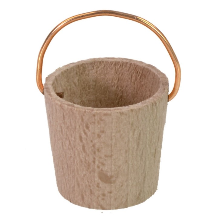 Wooden bucket with copper handle for 8-10 cm statues