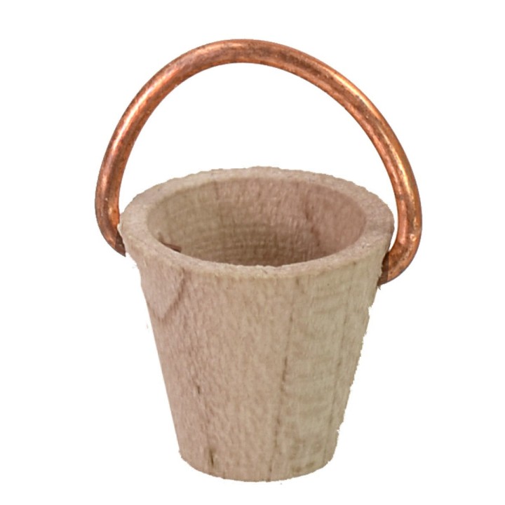 Secchio di legno con manico in rame per statue 5-6 cm