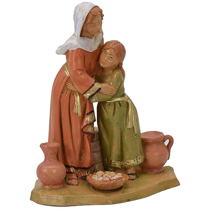 Madre e figlia abbracciate serie 12 cm Fontanini