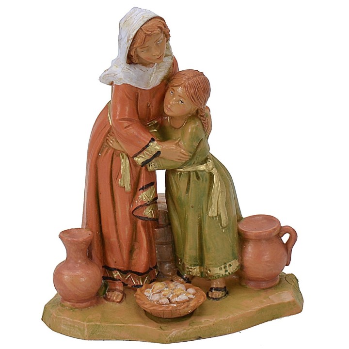Madre e hija abrazadas serie 12 cm Fontanini