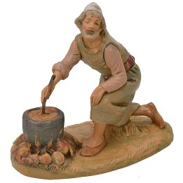 Pastore inginocchiato che cucina serie 12 cm Fontanini