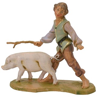Campesino con cerdo 10 cm Fontanini