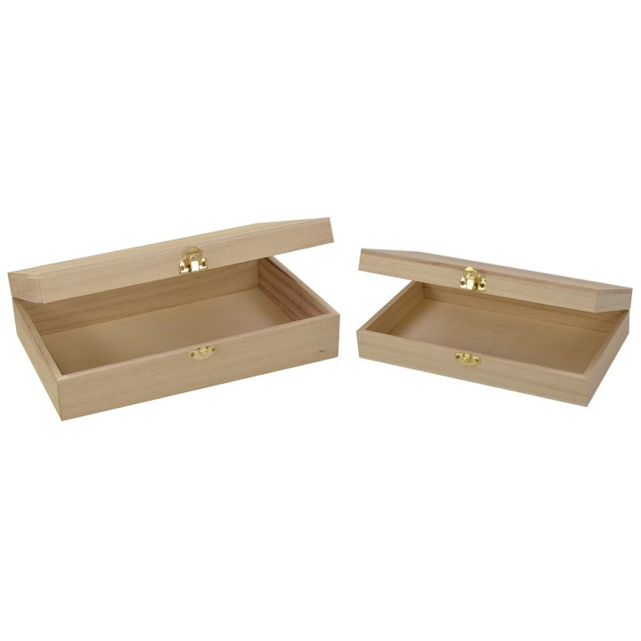 Conjunto de dos cajas rectangulares de madera