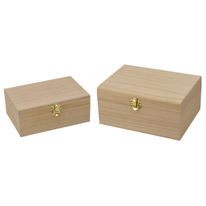 Set of two wooden boxes
