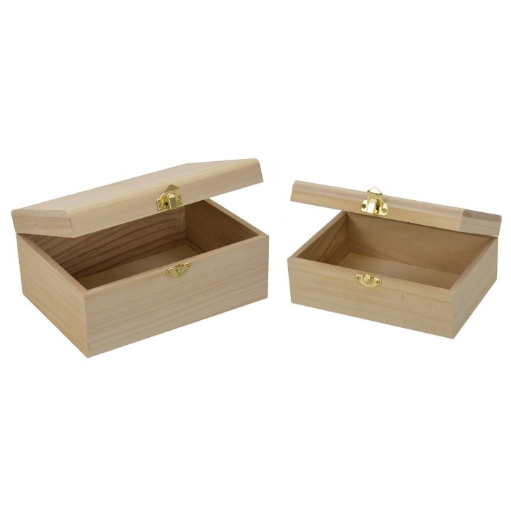Set of two wooden boxes