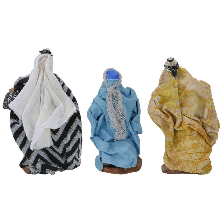Juego de 3 Reyes Magos de 12 cm vestidos con tela