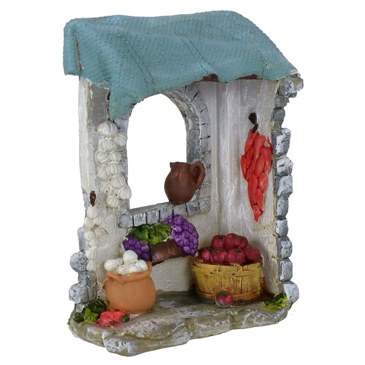 Bottega del fruttivendolo in resina cm 10x4,5x14,8 h