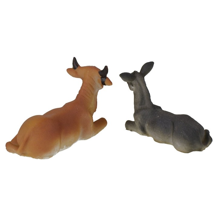 Conjunto de buey y burro en resina para Natividad de 14-15 cm