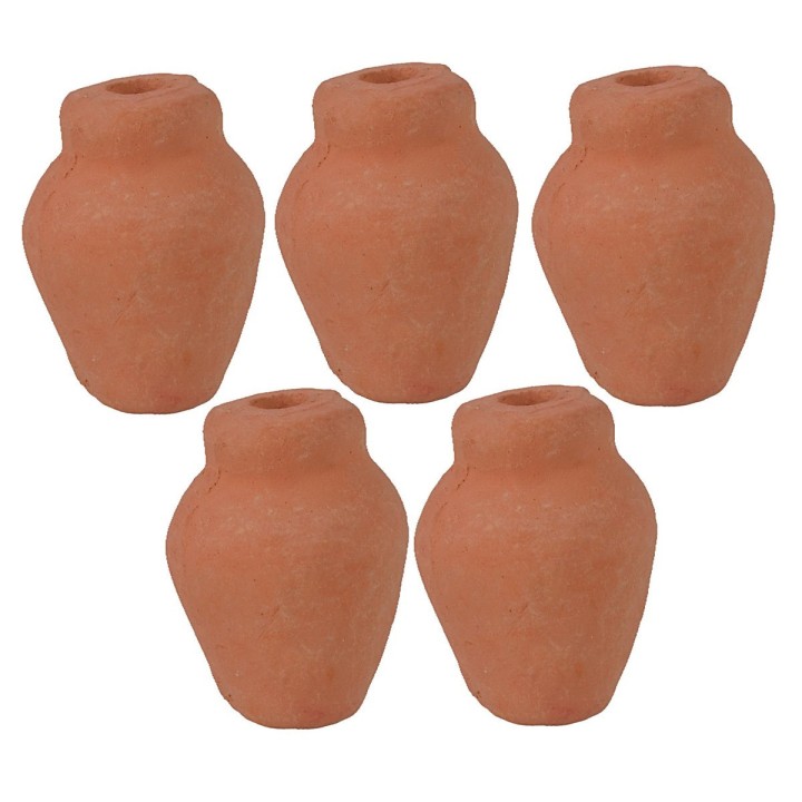 Set of 5 terracotta pots h 2.3 cm