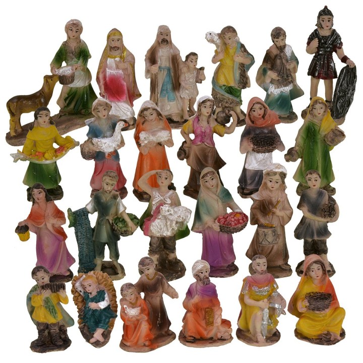 Set of 24 resin figurines 6.5-7 cm