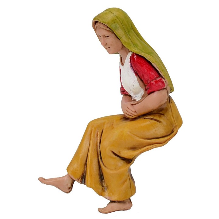 Seated woman for donkey series 10 cm Landi Moranduzzo
