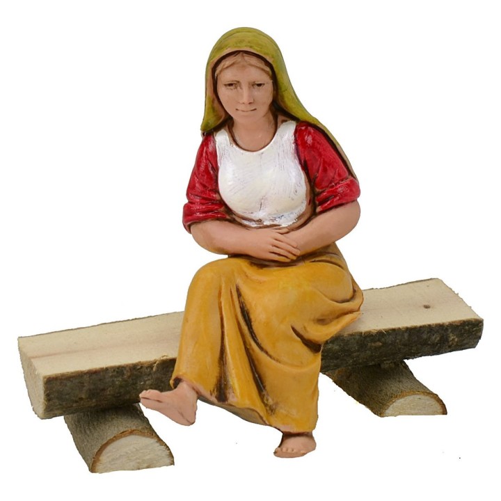 Seated woman for donkey series 10 cm Landi Moranduzzo
