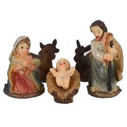 Natividad 5 figuras en resina 3,5 cm