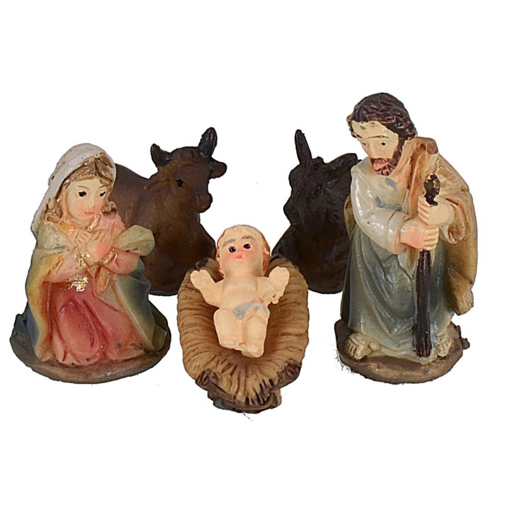Natività 5 soggetti in resina 3,5 cm