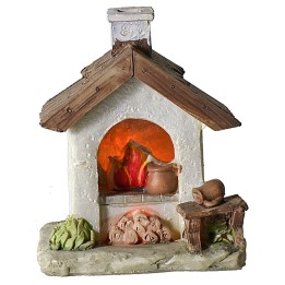 Forno con fuoco funzionante a batterie cm 9x6x10,8 h