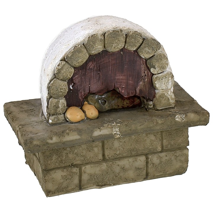 Round oven with battery-operated fire 10.8x6.2x9.6 cm h