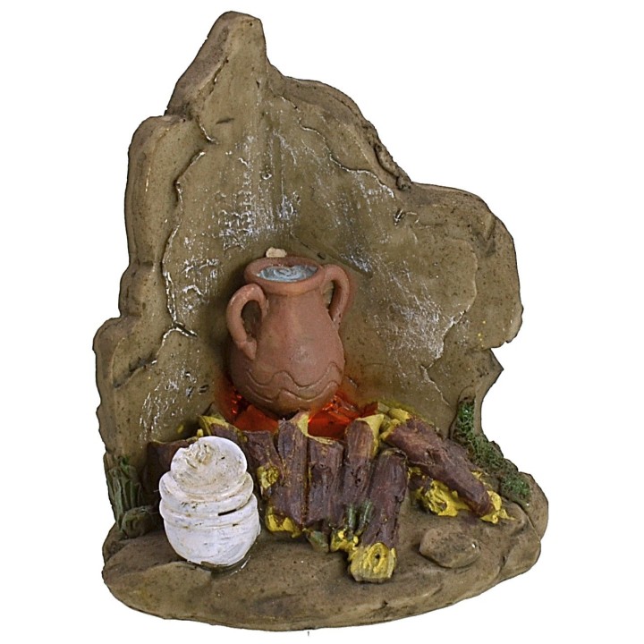 Bivouac with battery-operated fire 9.2x6.8x11.5 h cm
