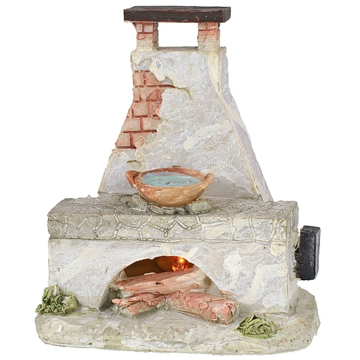 Chimenea con fuego funcionando a pilas cm 10x6x11 h
