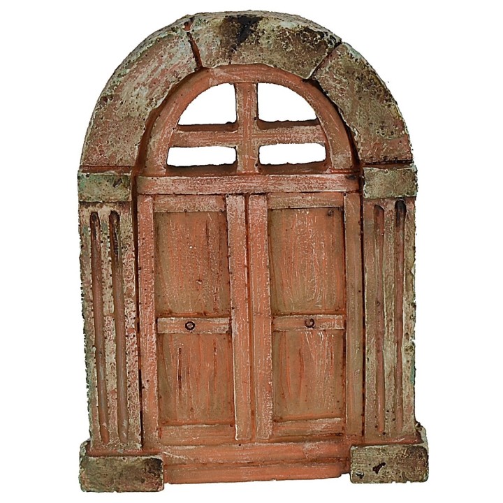 Double leaf resin door with arch cm 7x0,9x9,7 h