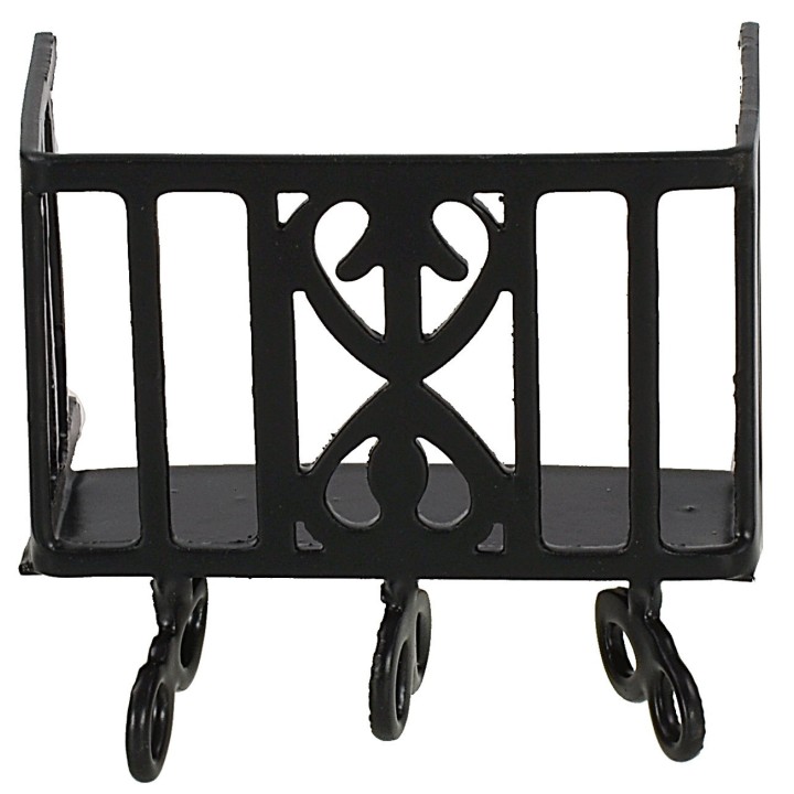 Black metal railing with balcony cm 4,8x2,7x3 h