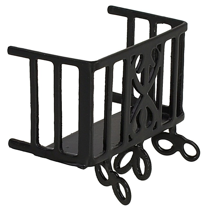 Black metal railing with balcony cm 4,8x2,7x3 h