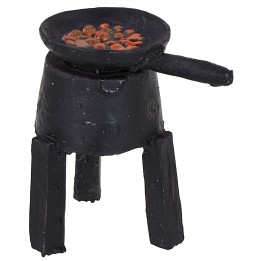 Braciere in resina con castagne cm 5 h
