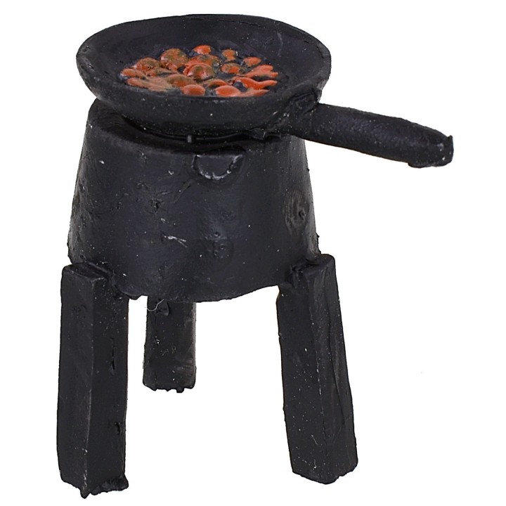 Brasero de resina con castañas 5 cm de altura.