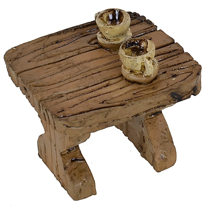 Wood-effect resin table cm 3,8x3,5x3 h