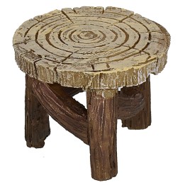 Mesa redonda de resina efecto madera cm ø 4,4x3,5 h